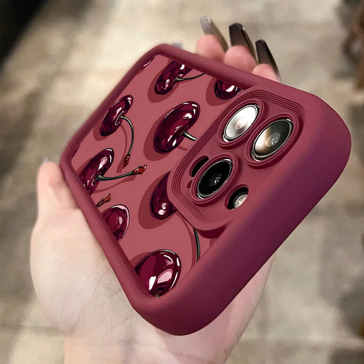 Red Cherry Design iPhone Protective Case X/XS/7/8/11/12/13/14/15/16/17/Pro/Pro Max/Plus/Air.