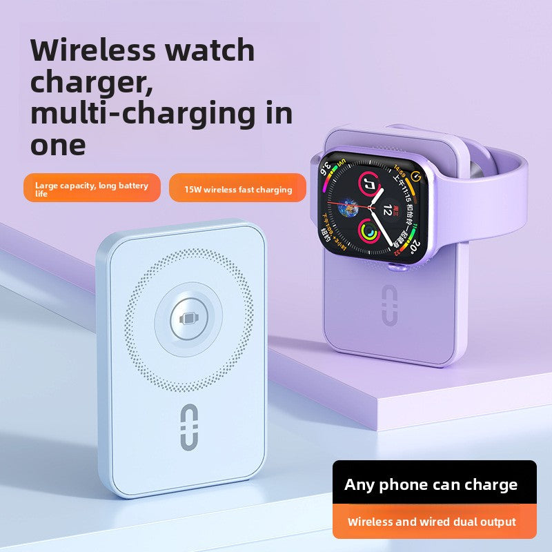 3-in-1 Magnetic Power Bank ? 5000mAh Wireless Charger for Phone, Watch & Earbuds