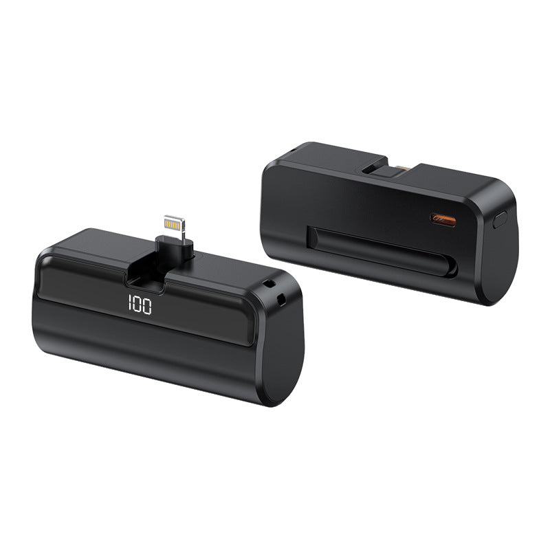 Mini Capsule Power Bank 5000mAh with Built-in USB-C or Lightning Connector