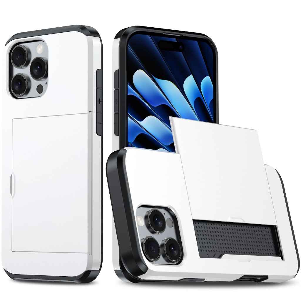 2-in-1 iPhone Card Holder Case – Shockproof TPU + PC Protective Cover