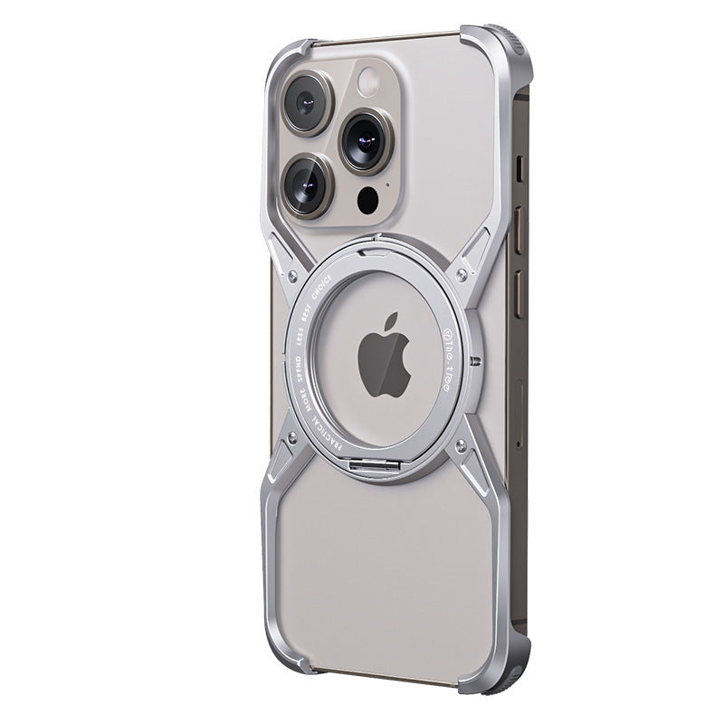 Magnetic Aluminum iPhone Case with Cooling Stand – Premium Shockproof Cover