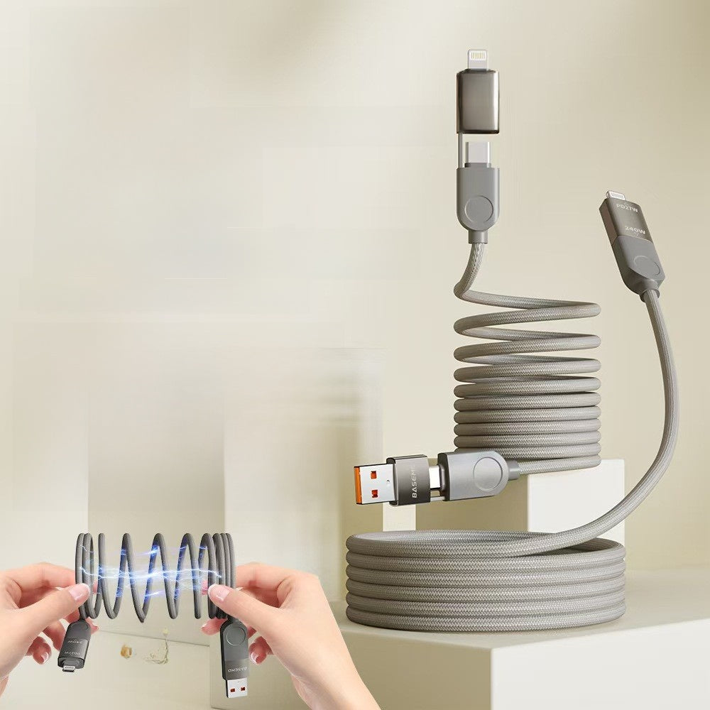 Magnetic 4-in-1 Fast Charging Cable – Universal USB Cable with Magnetic Connectors
