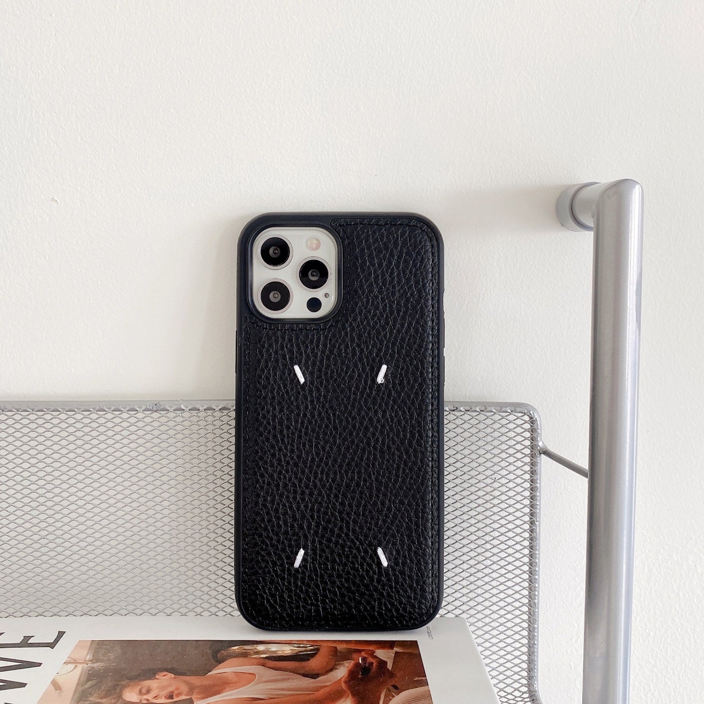 Embroidered Leather Phone Case for Apple iPhone