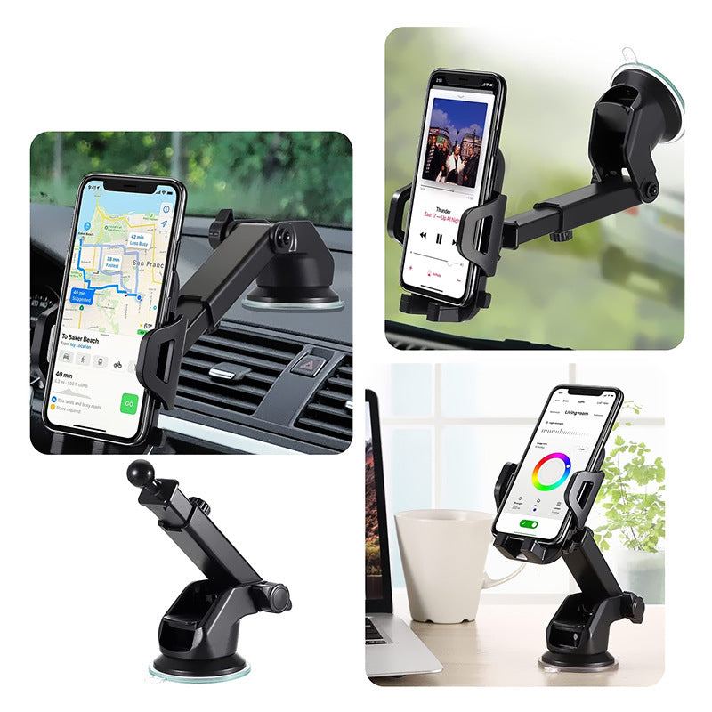 360° Universal Car Phone Holder – Telescopic Dashboard & Air Vent Mount