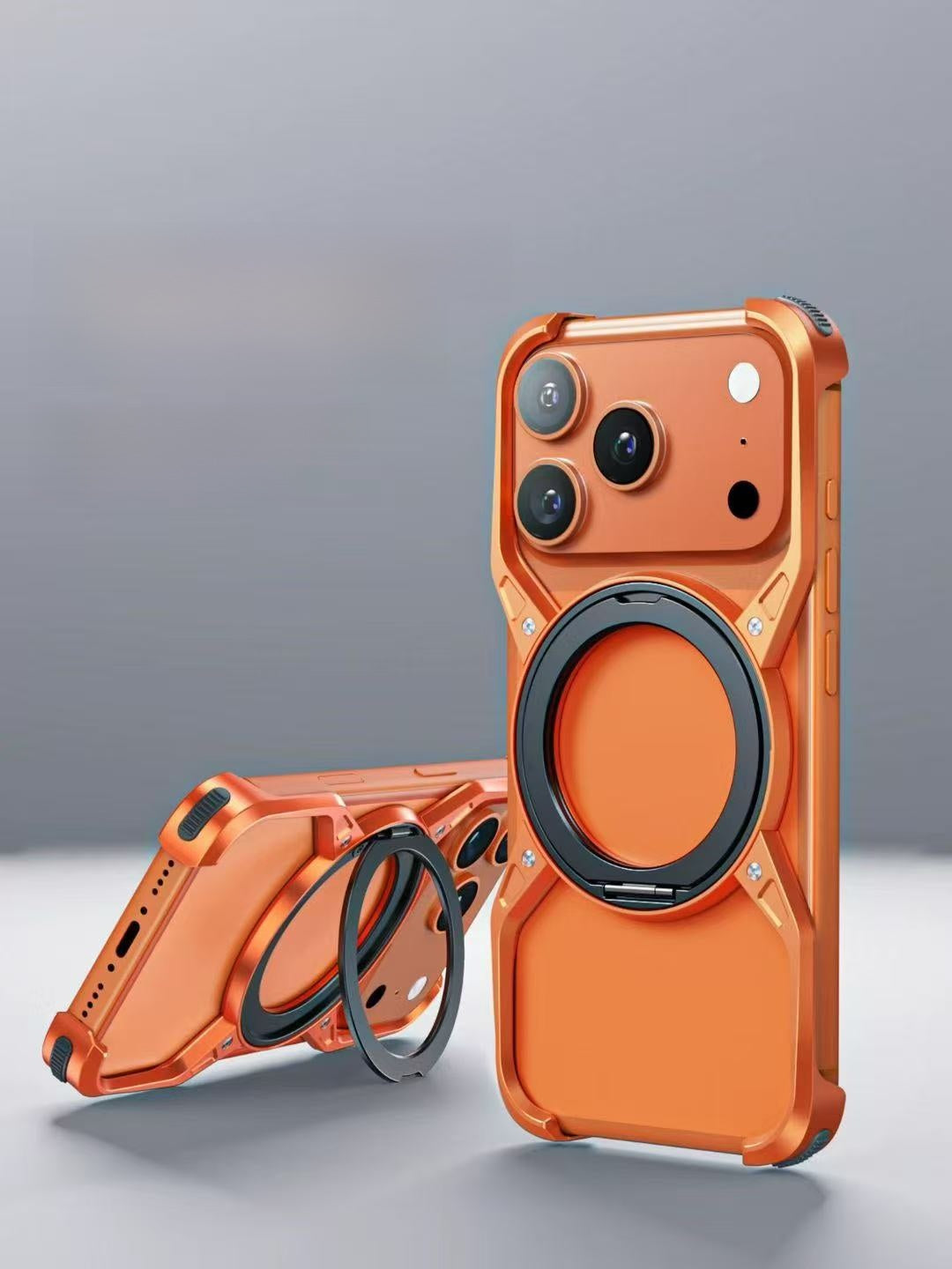 Magnetic Aluminum iPhone Case with Cooling Stand – Premium Shockproof Cover