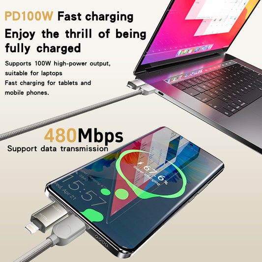 Magnetic 4-in-1 Fast Charging Cable – Universal USB Cable with Magnetic Connectors