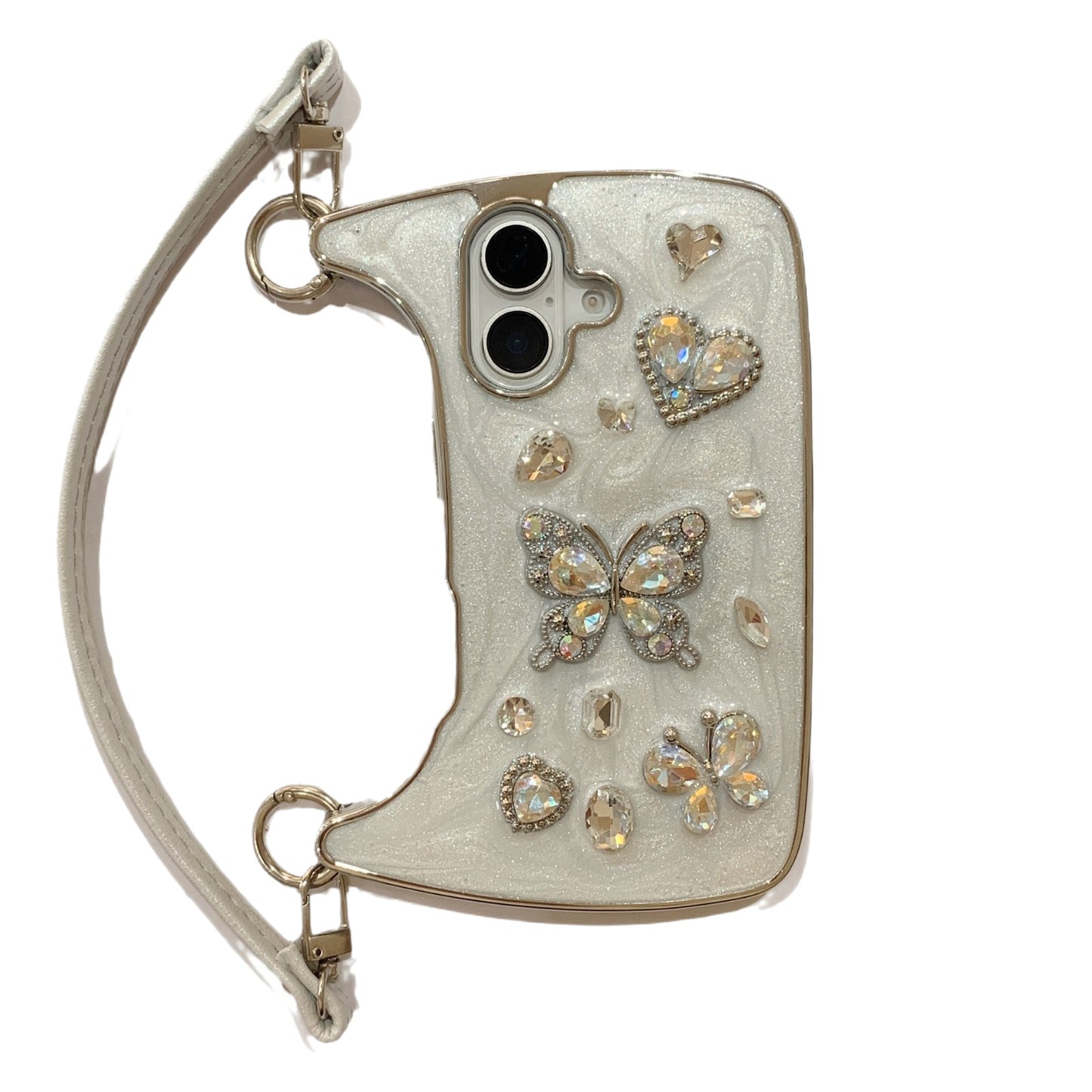 3D Diamond Butterfly Luxury iPhone Case 11/12/13/14/15/16/17 Pro/ Pro Max.
