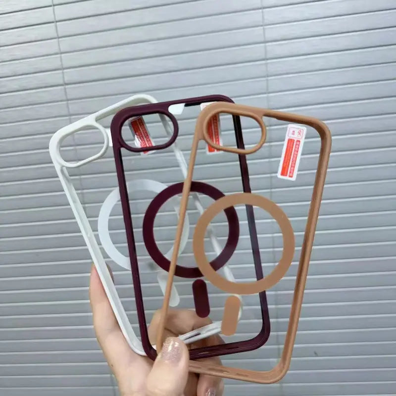 Magnetic Silicone Acrylic Phone Case for iPhone 7/8/11/12/13/14/15/16/17 X/XS/Pro/Max/Pro Max/