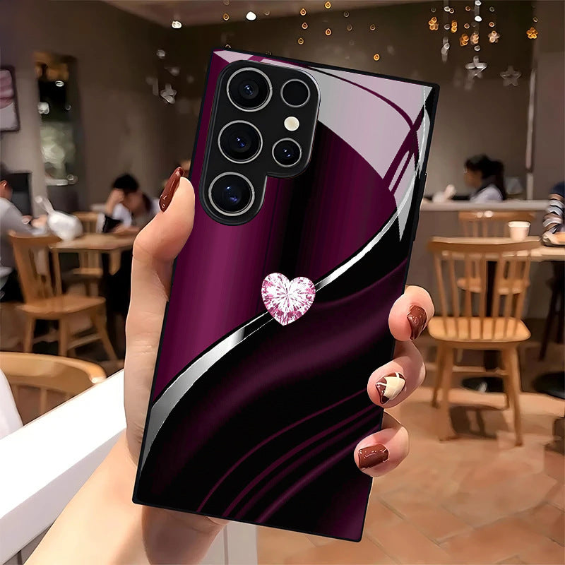 Colorful Heart Pattern Protective Case for Samsung Galaxy S8/S9/S10/S20/S21/S22/S23/S24/S25/S26 Plus/Ultra