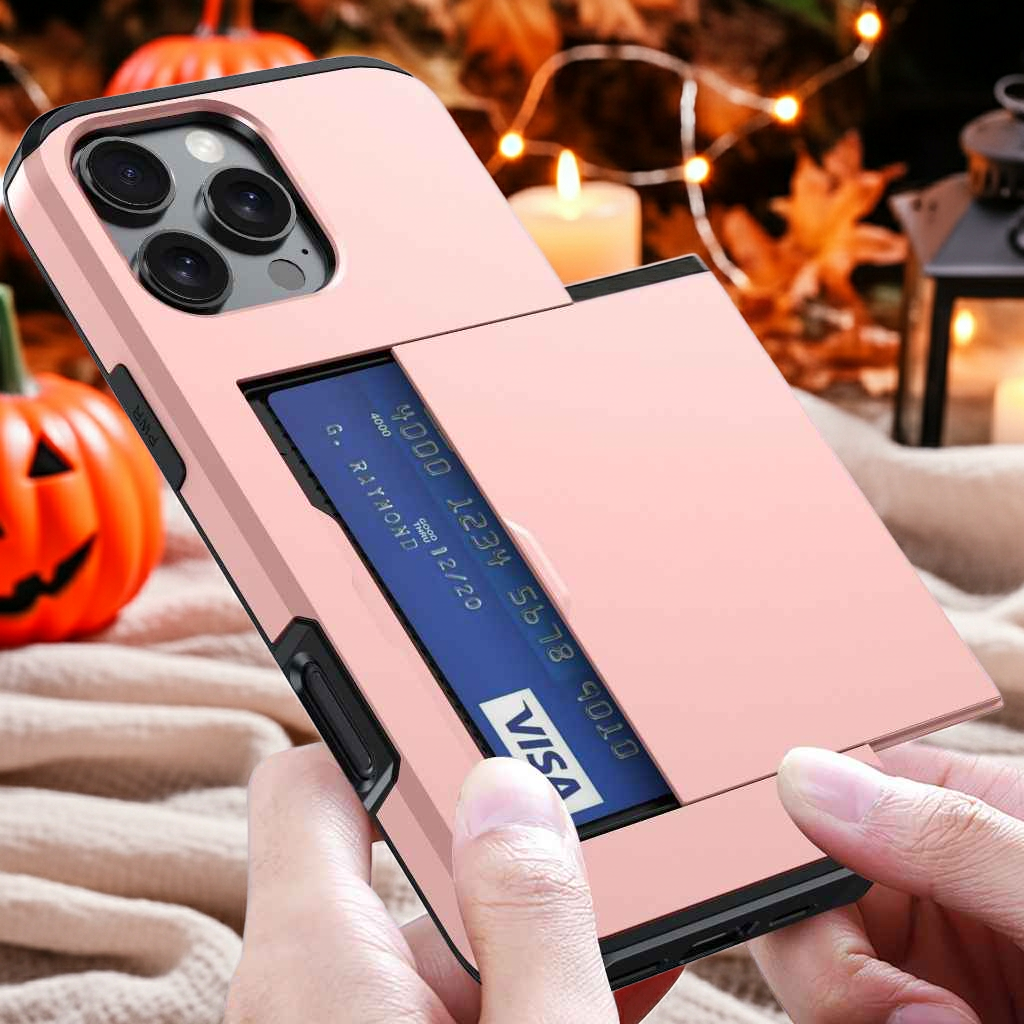 2-in-1 iPhone Card Holder Case – Shockproof TPU + PC Protective Cover