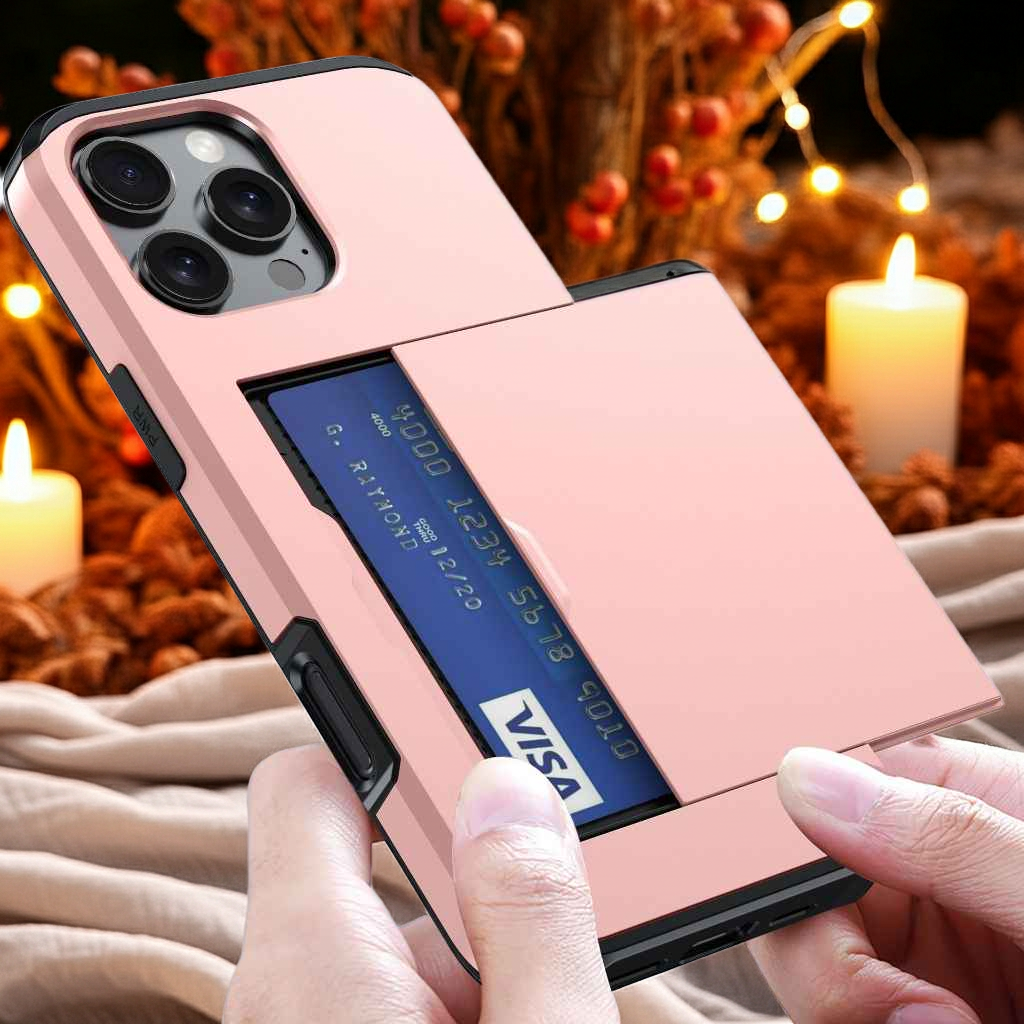 2-in-1 iPhone Card Holder Case – Shockproof TPU + PC Protective Cover