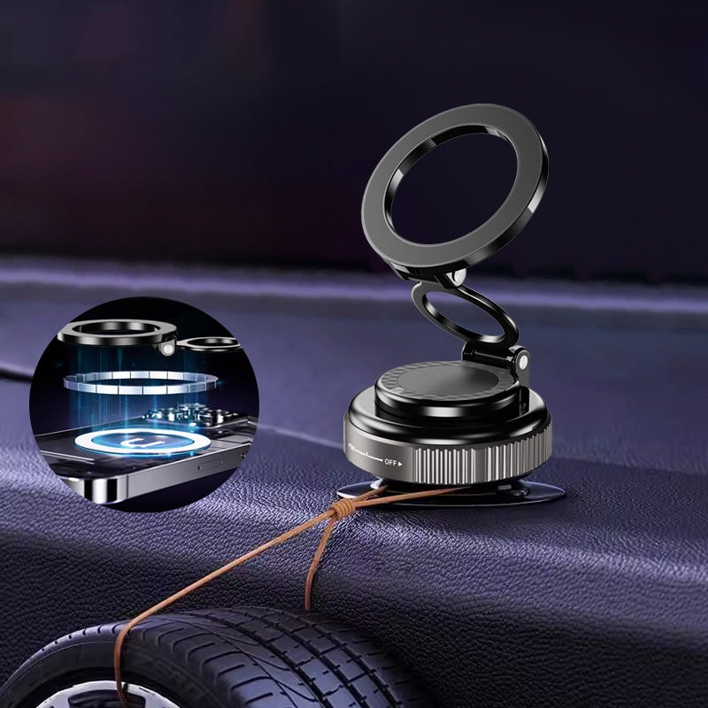 360° Foldable Magnetic Phone Mount – Vacuum Suction Holder for Car, Home & Office