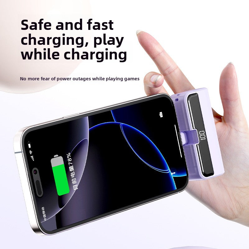 Mini Capsule Power Bank 5000mAh with Built-in USB-C or Lightning Connector