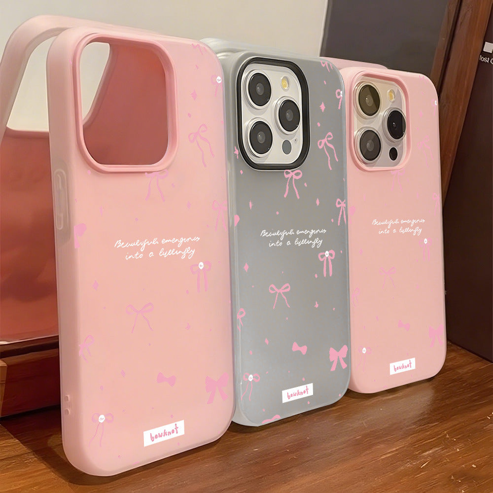 Korean Style Pink Bow Butterfly Phone Case