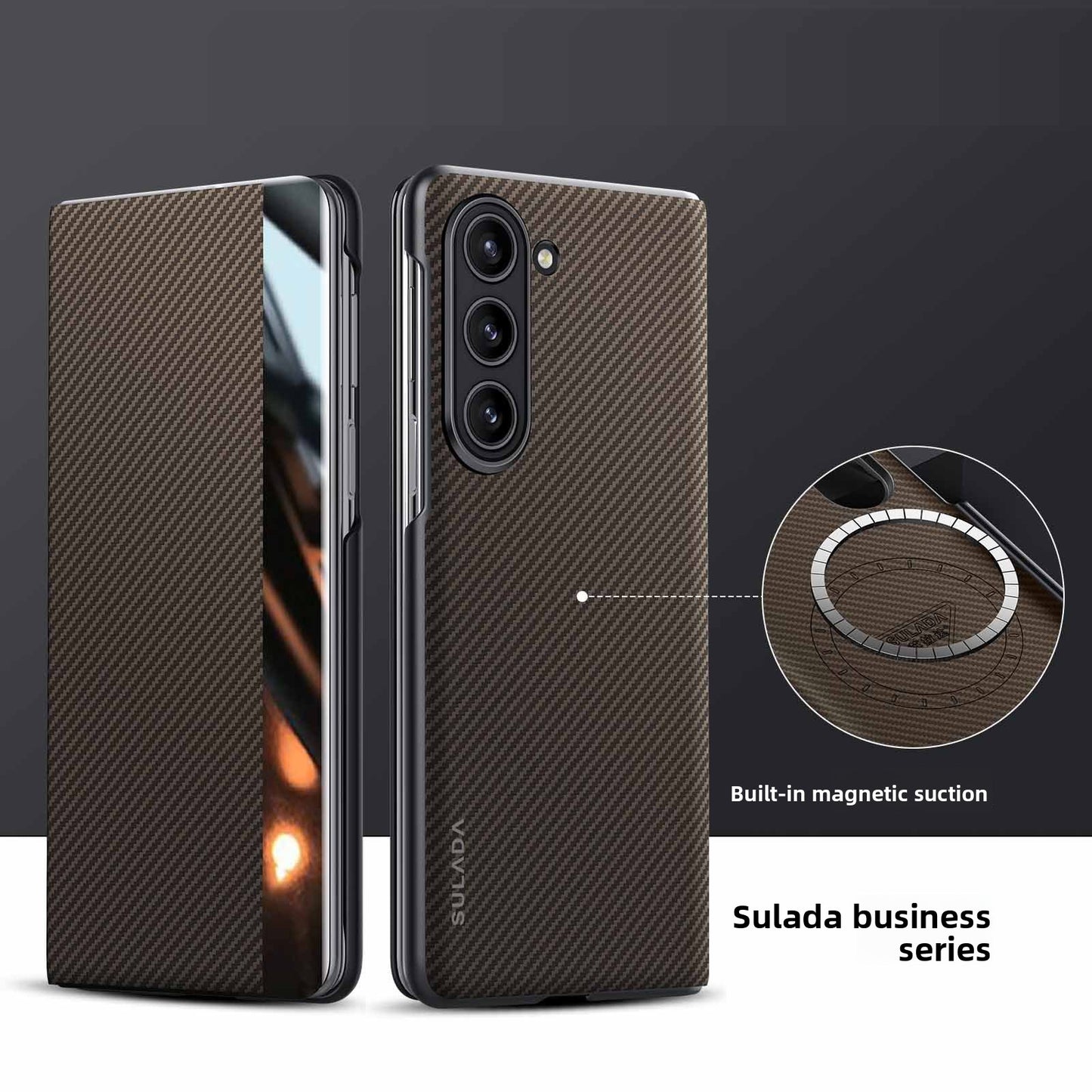 Samsung Z Fold Magnetic Leather Case with Card Slots