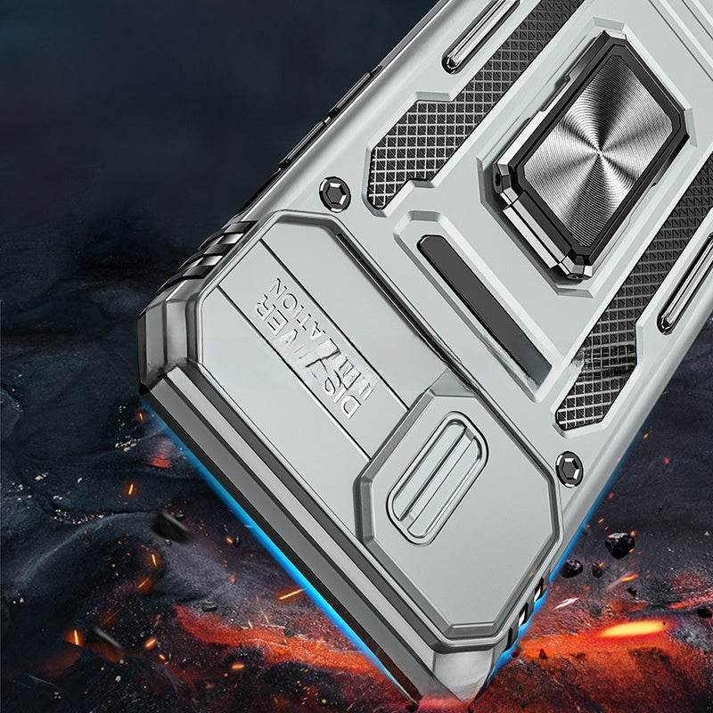 Armor Stand Push Window Protective Case for iPhone X/7/8/11/12/13/14/15/16/17 Pro/Pro Max.