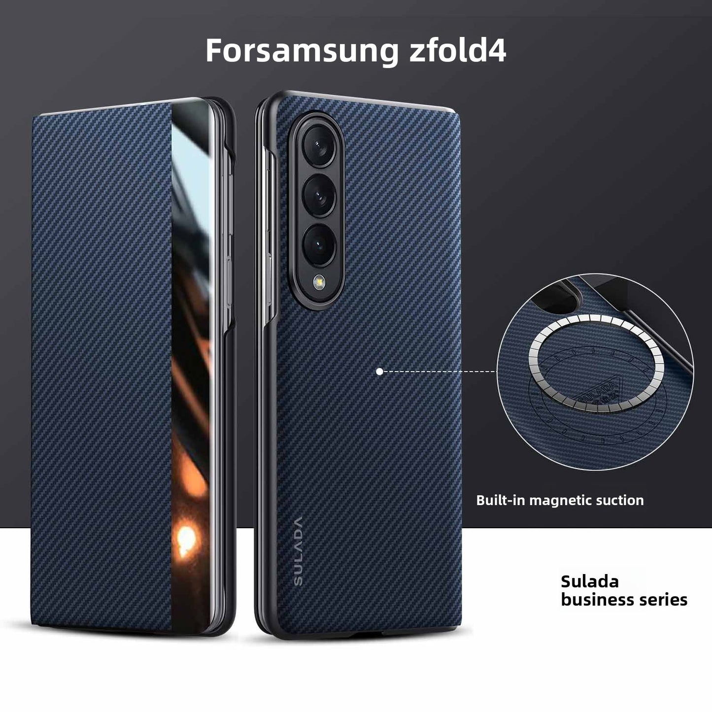 Samsung Z Fold Magnetic Leather Case with Card Slots