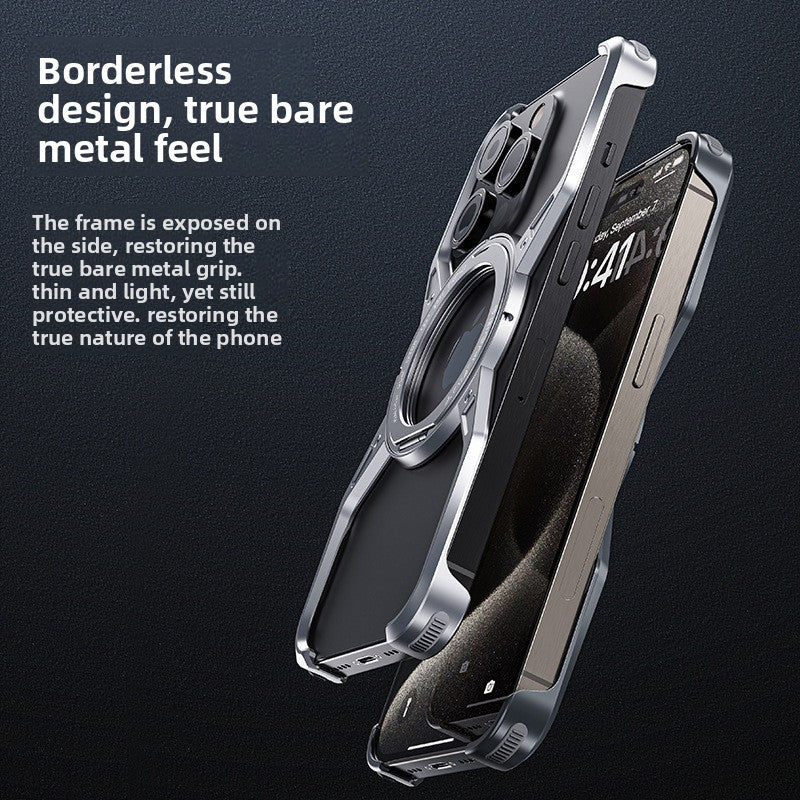 Magnetic Aluminum iPhone Case with Cooling Stand – Premium Shockproof Cover