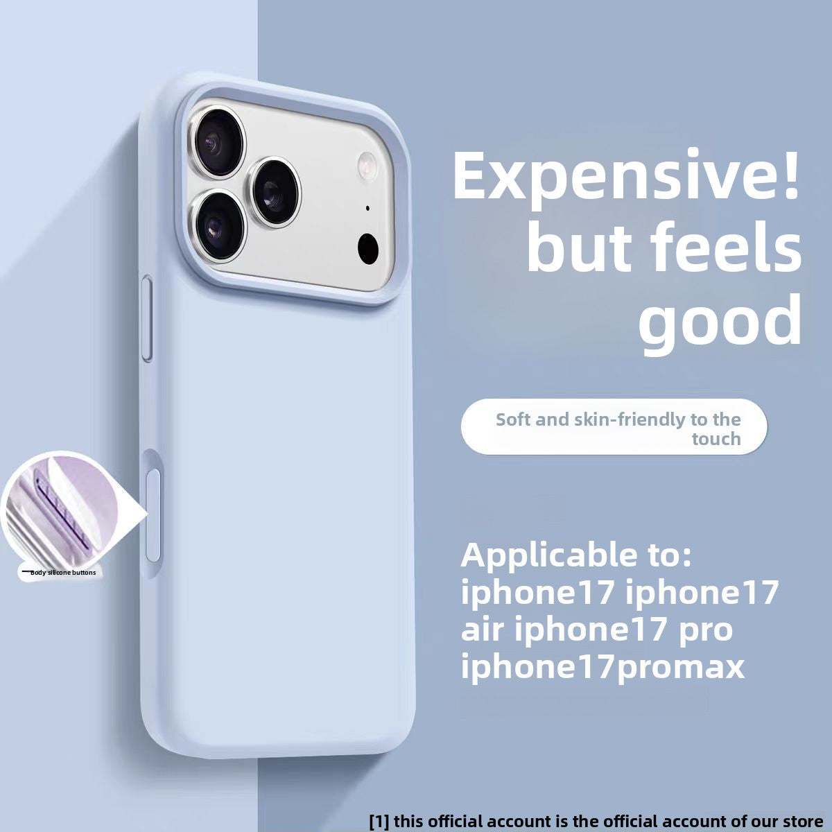 Liquid Silicone Phone Case with AI Button for iPhone 17 16 15 14 13
