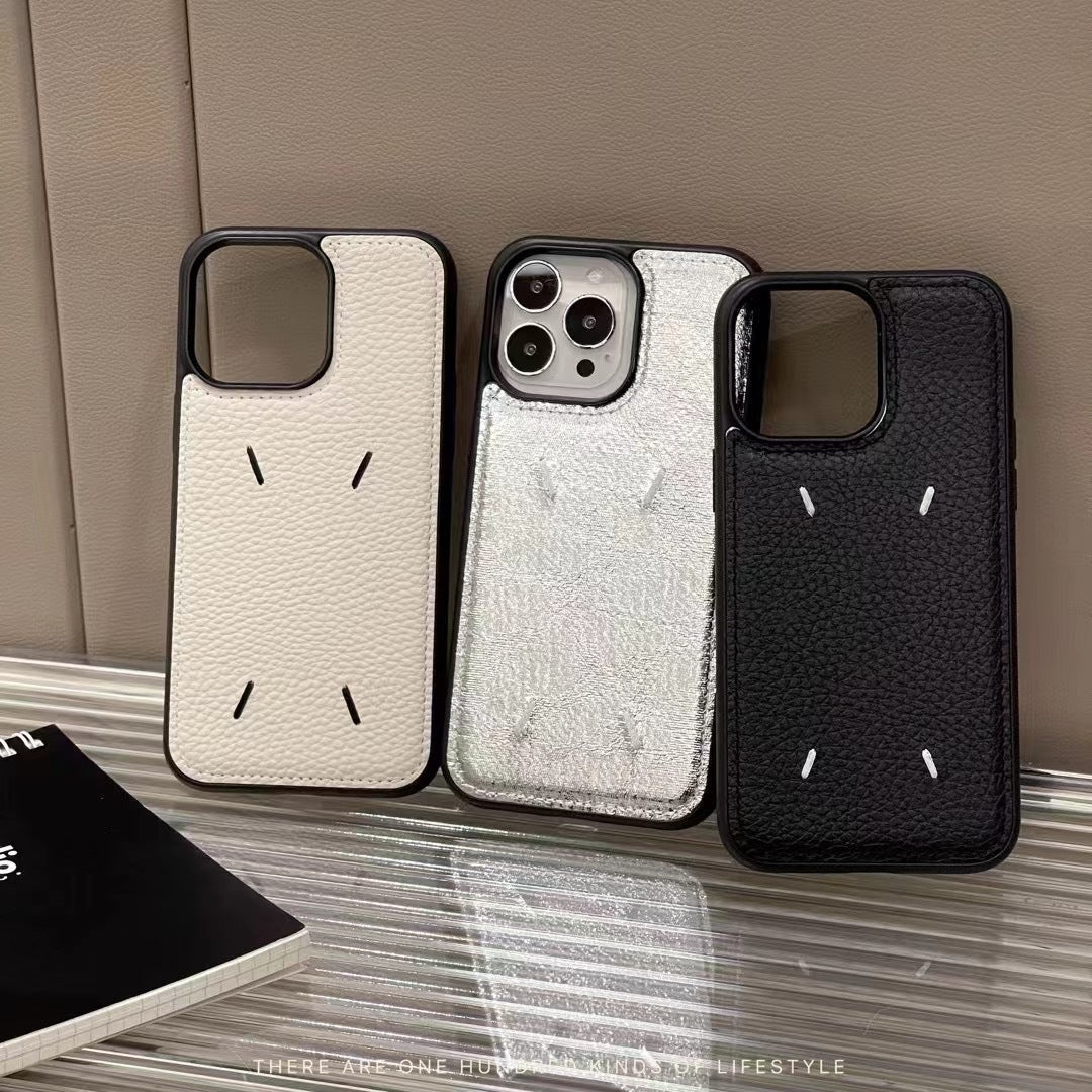 Embroidered Leather Phone Case for Apple iPhone