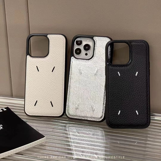 Embroidered Leather iPhone Case – Elegant Protective Cover