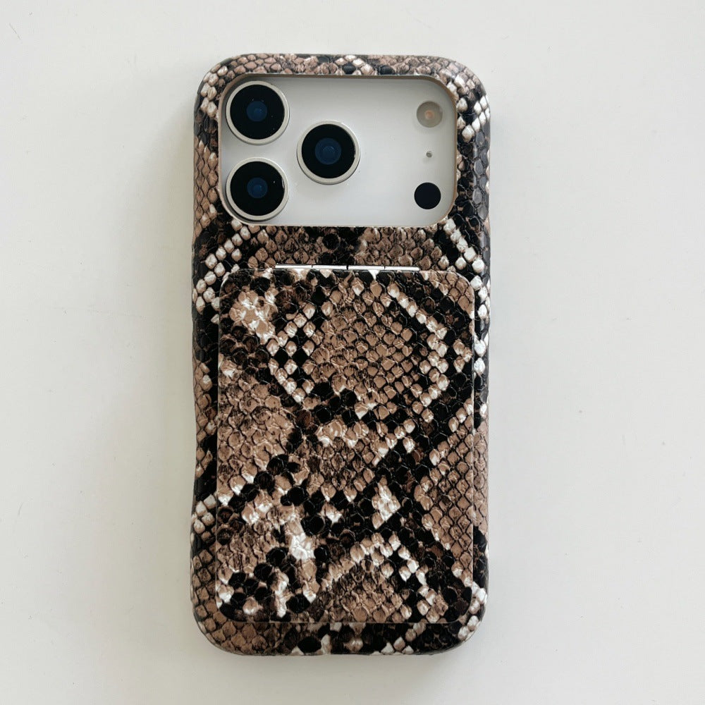 Leather Mirror Holder Phone Case for iPhone