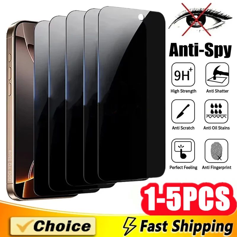 Privacy Tempered Glass Screen Protector for iPhone – Anti-Spy 9H Protection