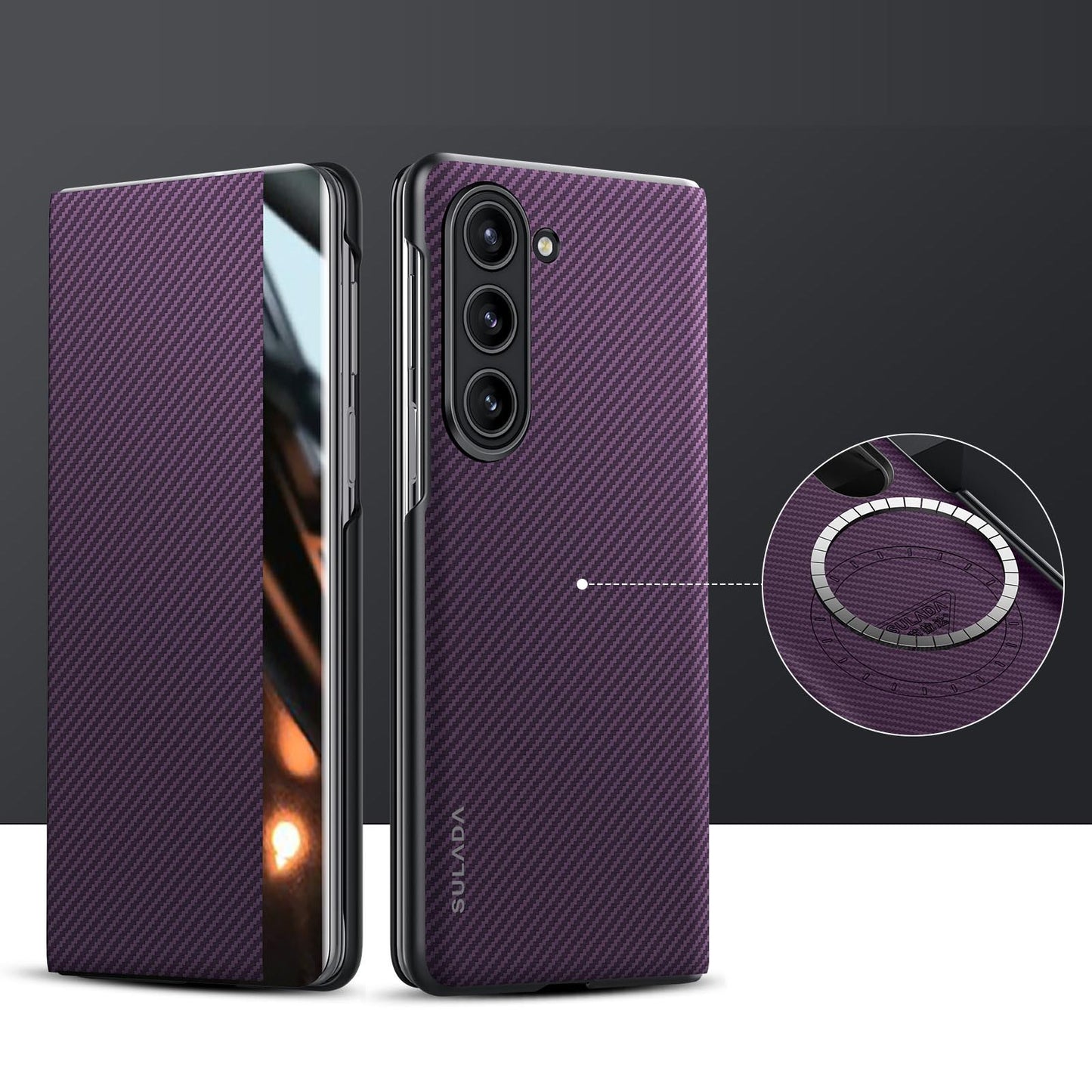 Samsung Z Fold Magnetic Leather Case with Card Slots