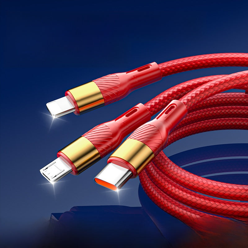 200W 3-in-1 Fast Charging Cable – USB-C, Lightning & Micro USB