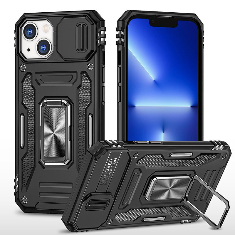Armor Stand Push Window Protective Case for iPhone X/7/8/11/12/13/14/15/16/17 Pro/Pro Max. - NolDox Store