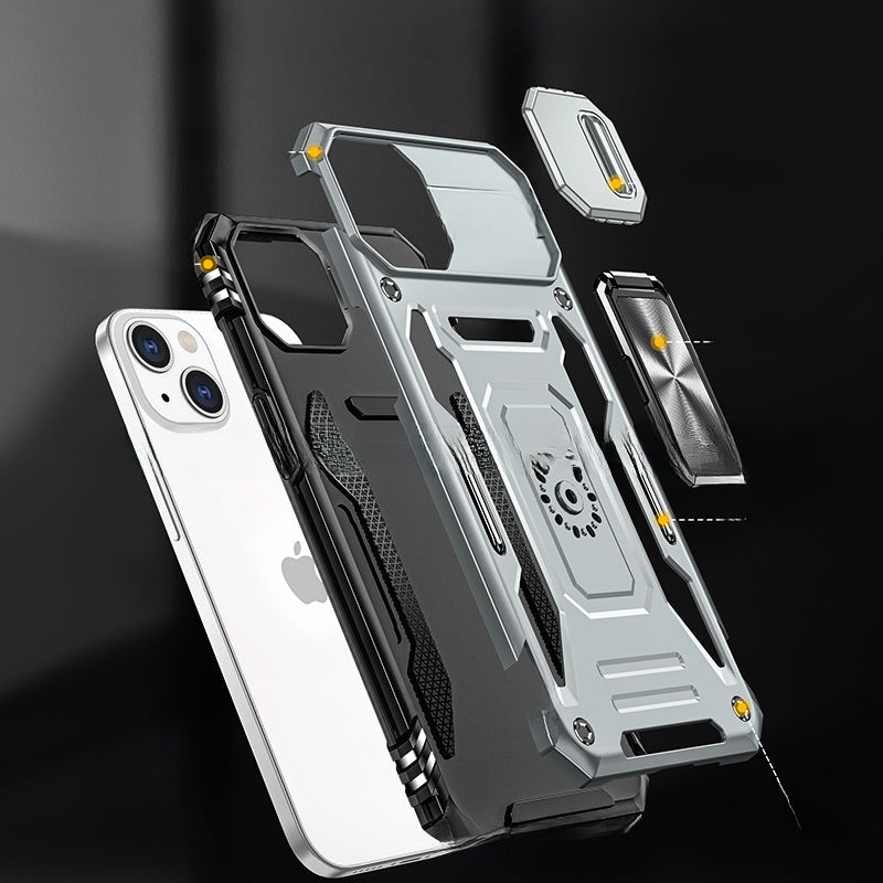 Armor Stand Push Window Protective Case for iPhone X/7/8/11/12/13/14/15/16/17 Pro/Pro Max. - NolDox Store