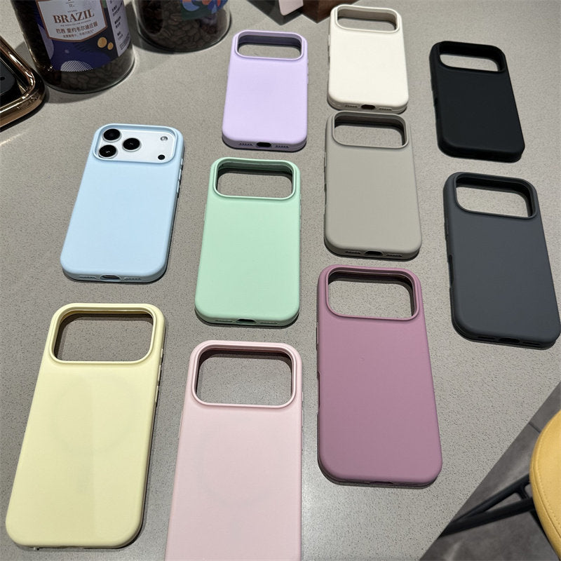 Premium Solid-Color Liquid Silicone Phone Case