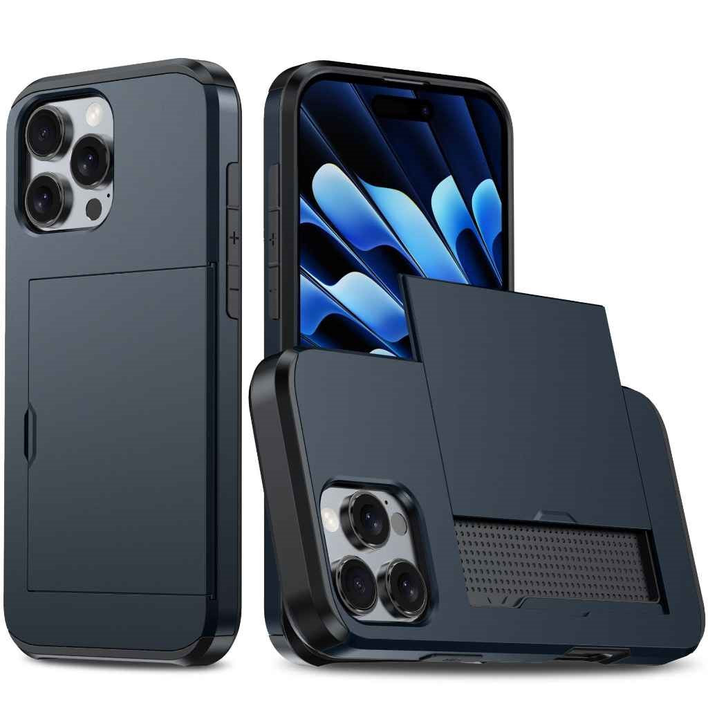2-in-1 iPhone Card Holder Case – Shockproof TPU + PC Protective Cover