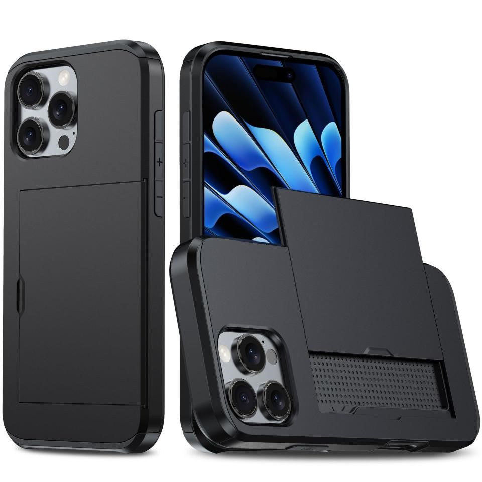 2-in-1 iPhone Card Holder Case – Shockproof TPU + PC Protective Cover
