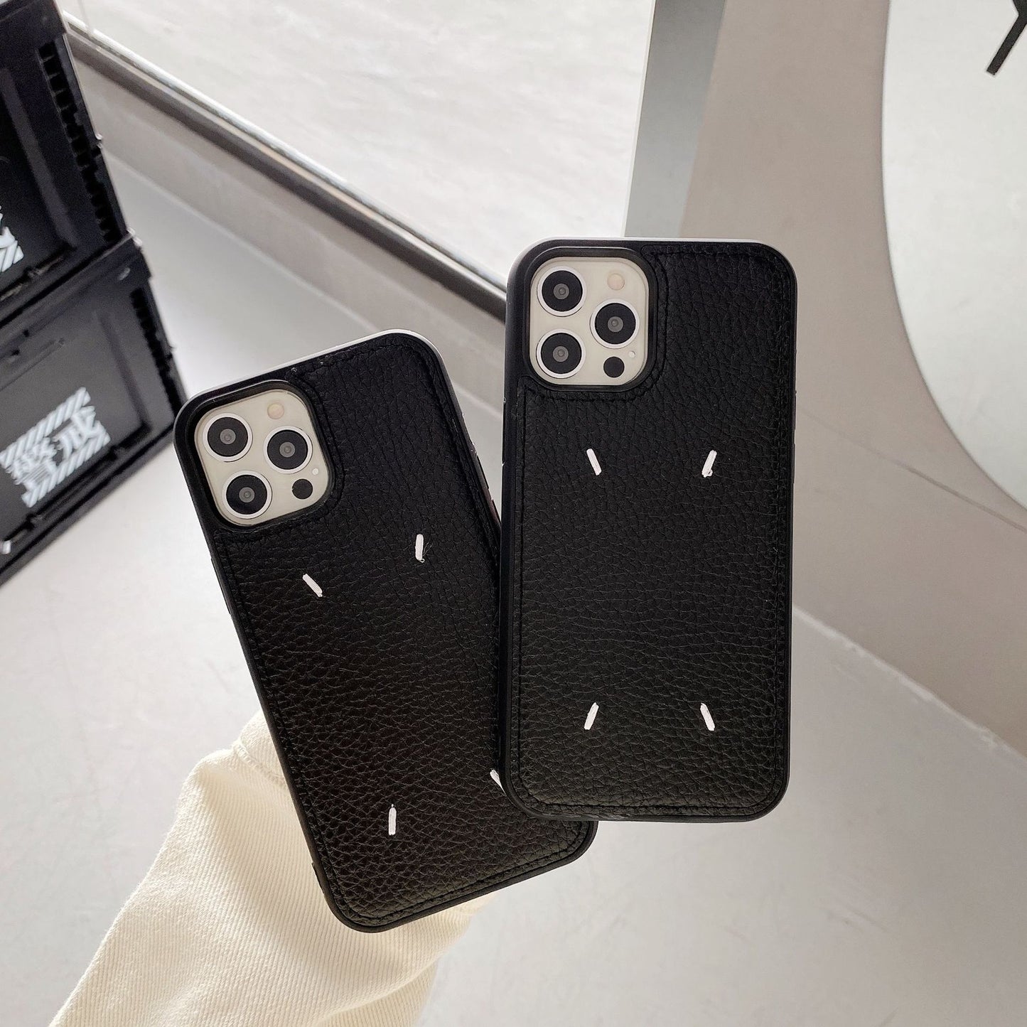 Embroidered Leather Phone Case for Apple iPhone