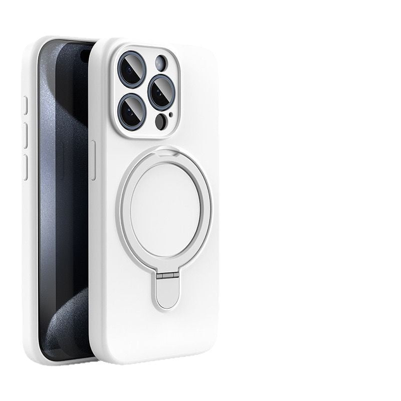 Magnetic Silicone Phone Case with Built-In Stand for iPhone