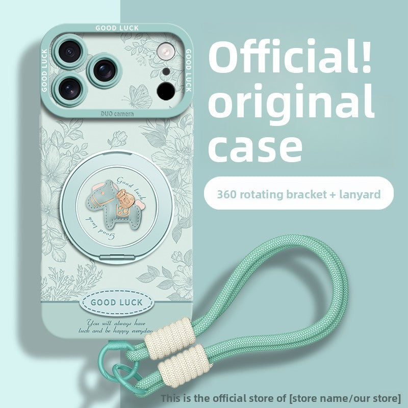 Floral Pony Magnetic Phone Case with 360° Stand for iPhone