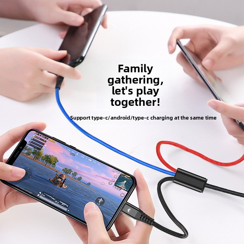 Lighted One-To-Three Data CableLED 3-in-1 Charging Cable – Multi Device USB Cable with Light Indicator
