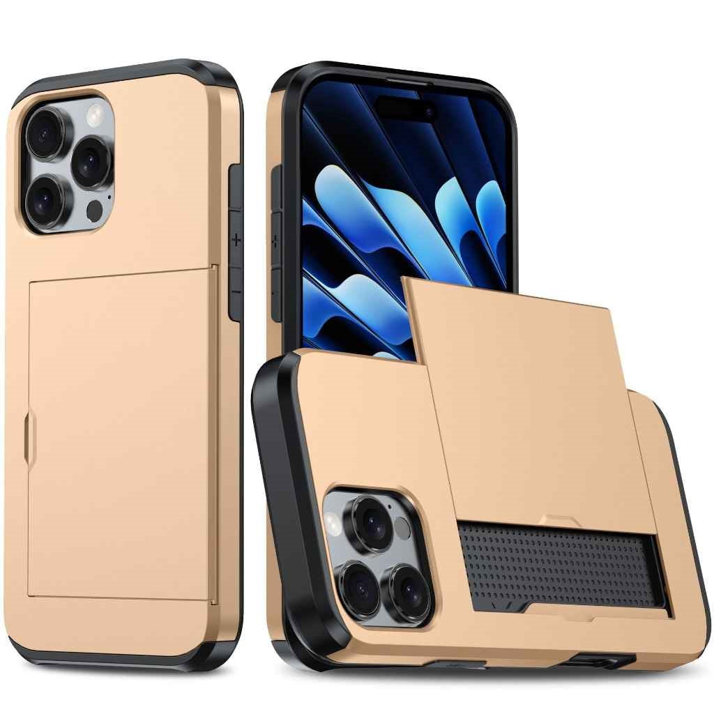 2-in-1 iPhone Card Holder Case – Shockproof TPU + PC Protective Cover