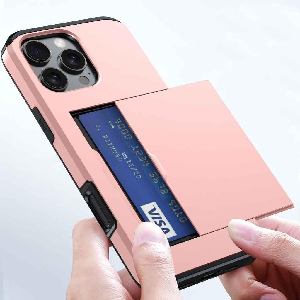 2-in-1 iPhone Card Holder Case – Shockproof TPU + PC Protective Cover