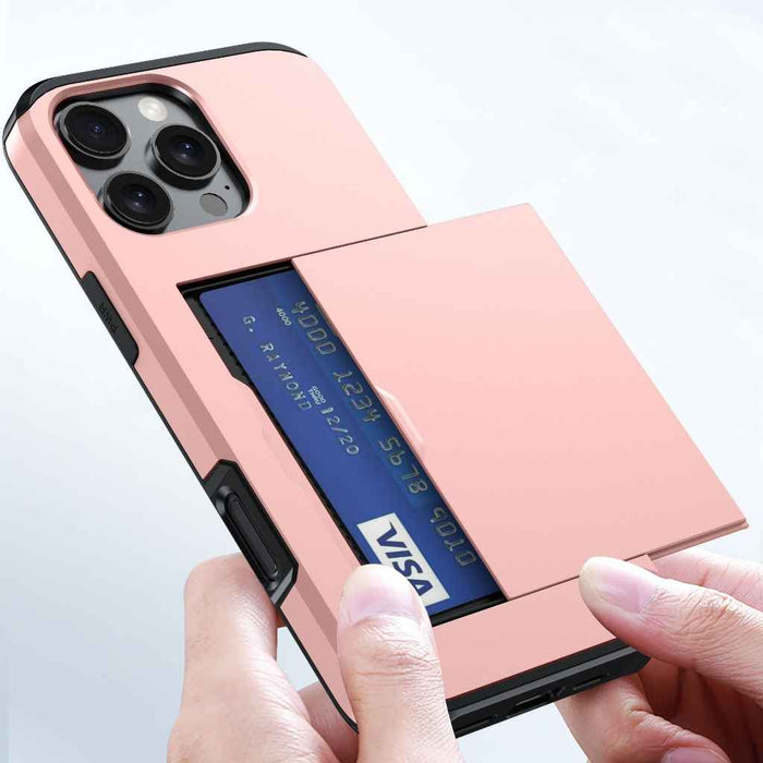 2-in-1 iPhone Card Holder Case – Shockproof TPU + PC Protective Cover