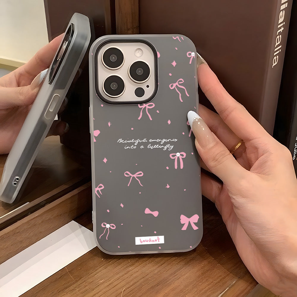 Korean Style Pink Bow Butterfly Phone Case