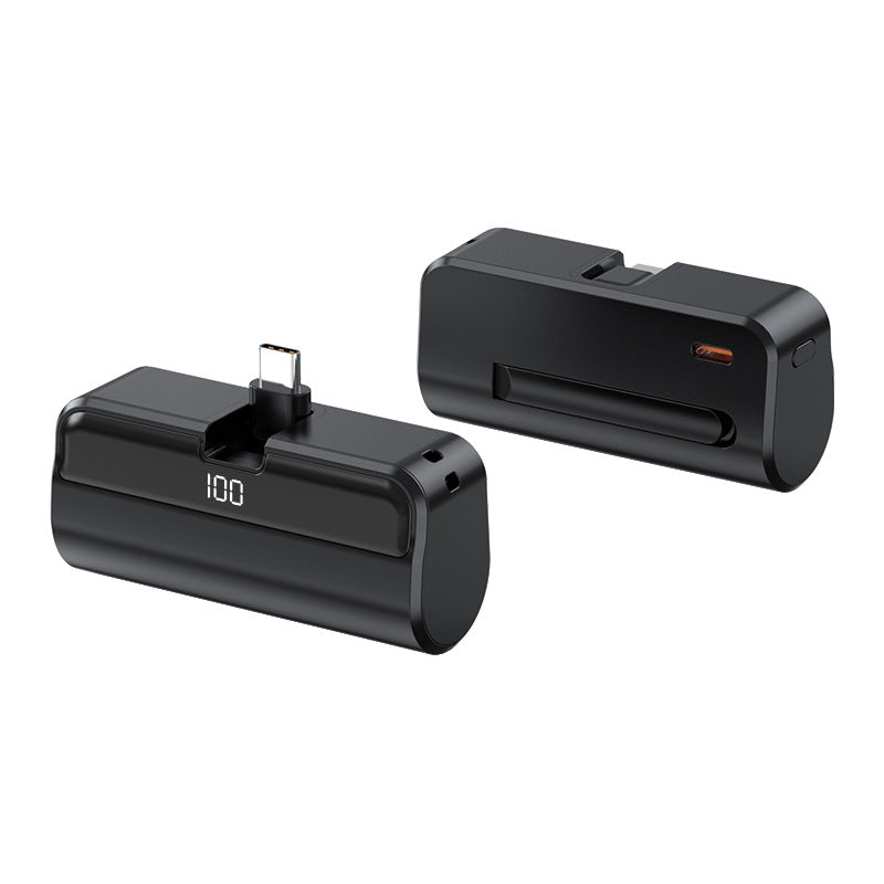 Mini Capsule Power Bank 5000mAh with Built-in USB-C or Lightning Connector