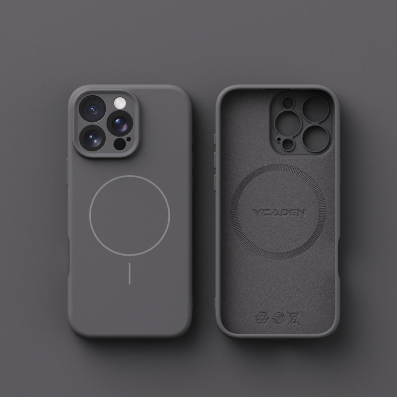 Magnetic Liquid Thin Phone Case with Soft Button