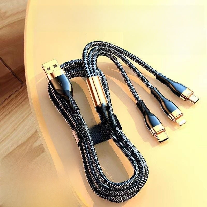 200W 3-in-1 Fast Charging Cable – USB-C, Lightning & Micro USB