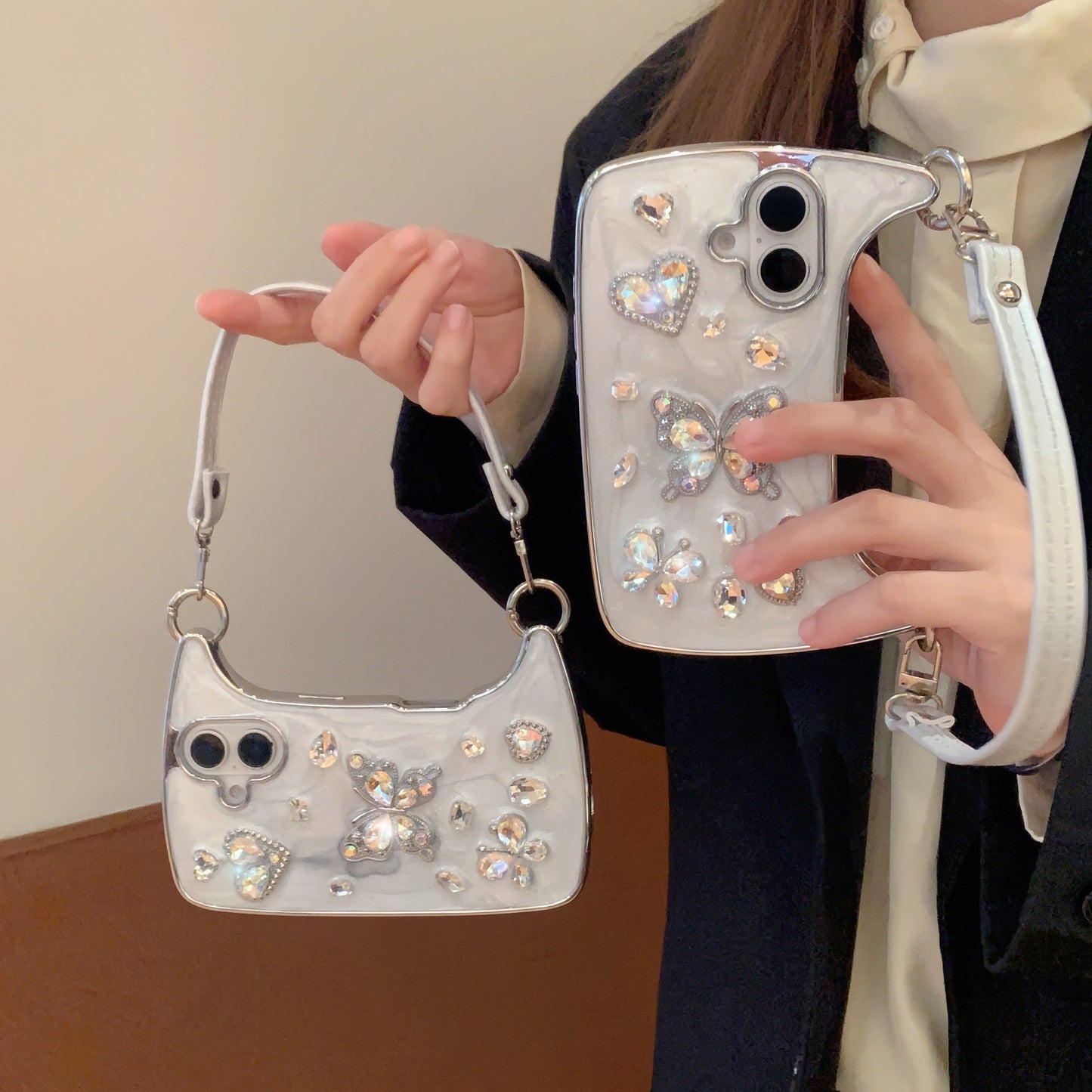 Epoxy Diamond Butterfly iPhone Case 11/12/13/14/15/16/17 Pro/ Pro Max. - NolDox Store