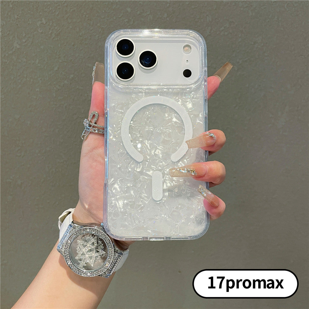 Magnetic Shell Pattern Phone Case for iPhone