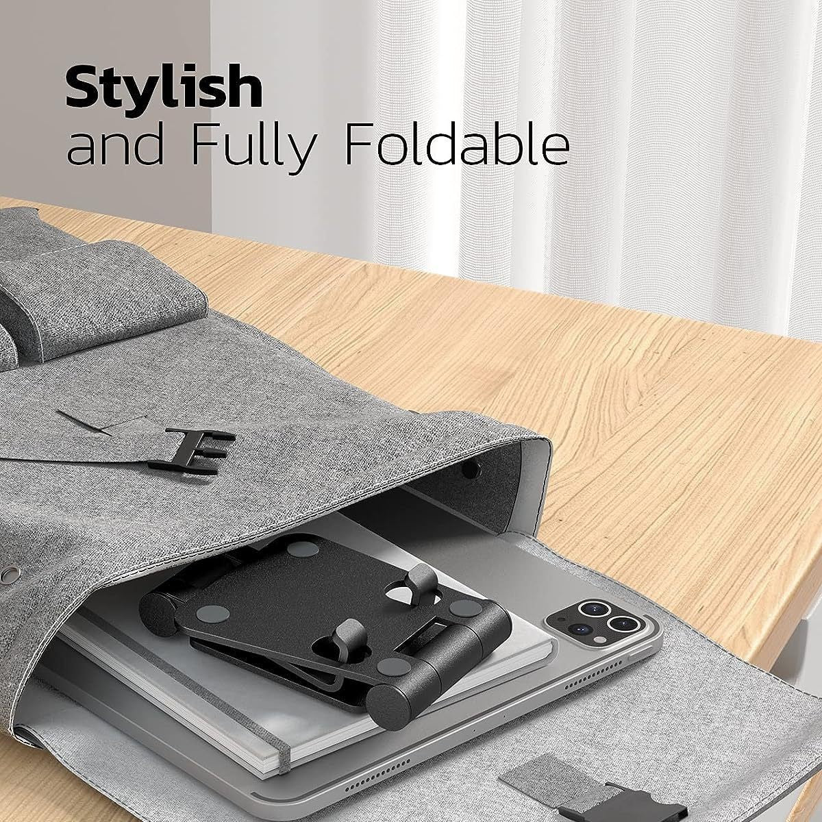 Foldable Aluminum Phone Stand – Universal Adjustable Mobile Holder