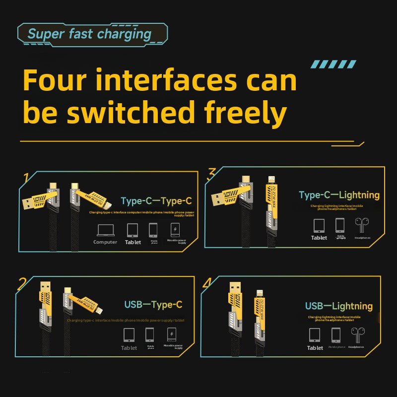 Four-in-one data cable with fast charging - NolDox Store