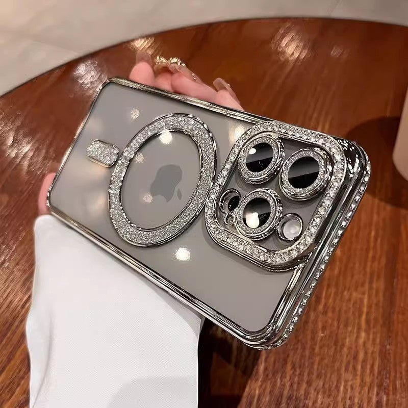 Magnetic Glitter Transparent Phone Case with Lens Protector - NolDox Store